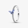 BAGUE PAPILLON BLEU SCINTILLANTE T54