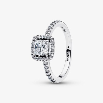 BAGUE HALO CARRÉ SCINTILLANTE T54