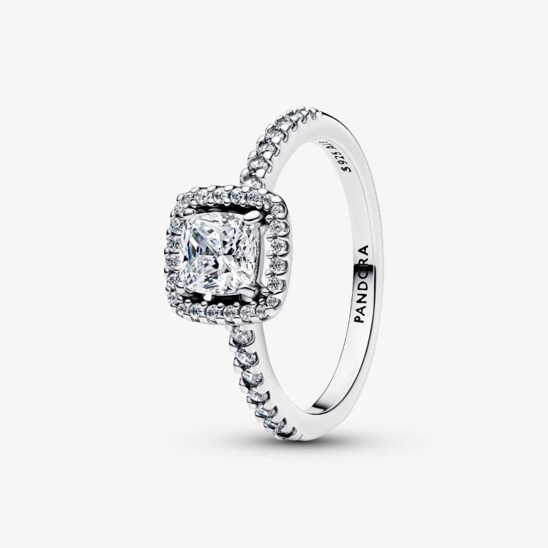 BAGUE HALO CARRÉ SCINTILLANTE T54