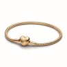 BRACELET MAILLE SERPENT FERMOIR COEUR DORÉ 20CM
