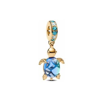 CHARM PENDANT VERRE DE MURANO TORTUE DE MER DORÉ