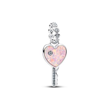 CHARM PENDANT CLÉ COEUR OPALESCENT