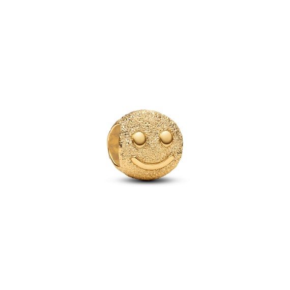 MINI CHARM VISAGE SOURIANT TEXTURÉ DORÉ