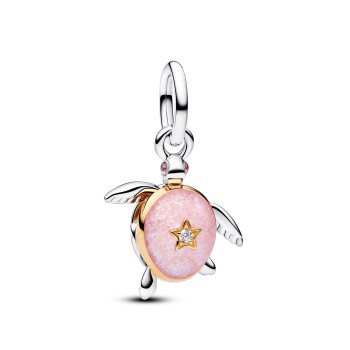 CHARM PENDANT 2026 DIAMANT DE SYNTHÈSE TORTUE DE MER ROSE