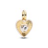 CHARM MÉDAILLON COEUR BLANC RAYONNANT DORÉ