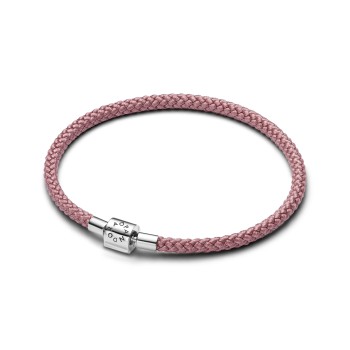 594530C01-S1 STERLING SILVER BRACELET WITH SHIMMERING PINK CORD
