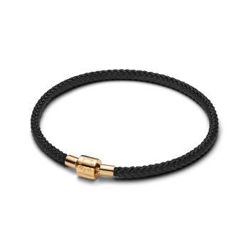 564530C01-S1 14K GOLD-PLATED BRACELET WITH SHIMMERING BLACK CORD