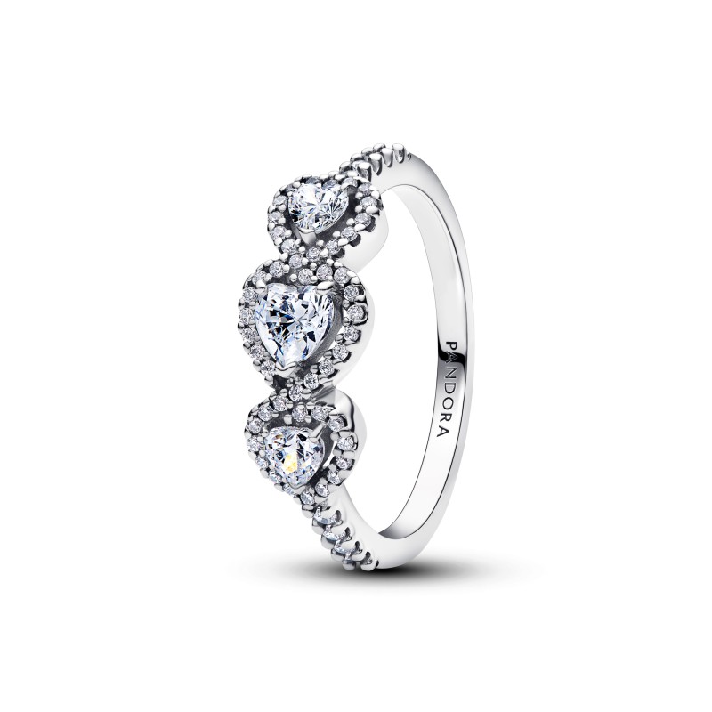 BAGUE HALO TRIO DE COEURS T54