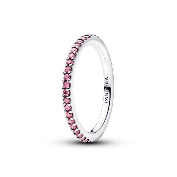ANNEAU ROSE SCINTILLANT T52