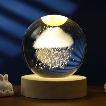LAMPE BOULE DE VERRE - NUAGE