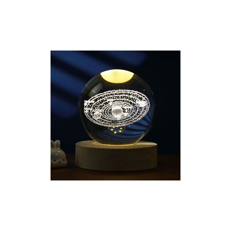 LAMPE BOULE DE VERRE - SYSTÈME SOLAIRE