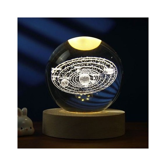 LAMPE BOULE DE VERRE - SYSTÈME SOLAIRE