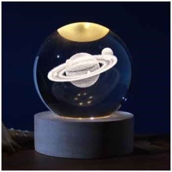LAMPE BOULE DE VERRE - SATURNE