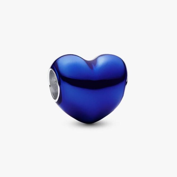 CHARM COEUR BLEU MÉTALLIQUE