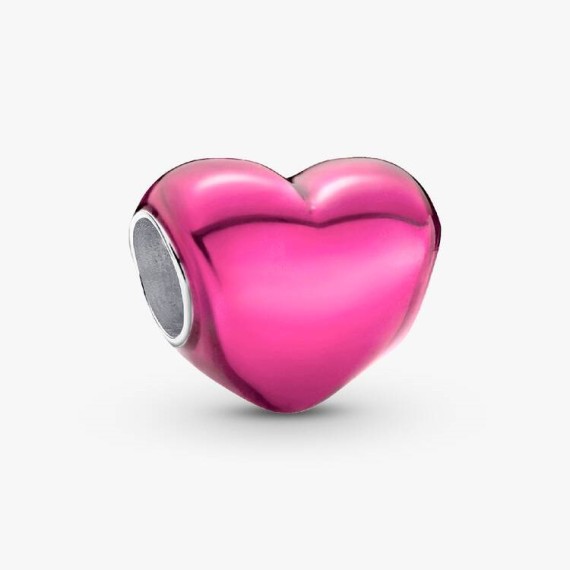 CHARM COEUR ROSE MÉTALLIQUE