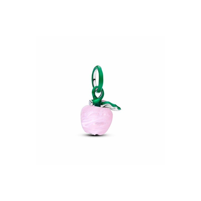 CHARM POMME ROSE EN VERRE DE MURANO