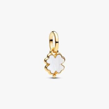 MINI CHARM PENDANT TRÈFLE DORÉ