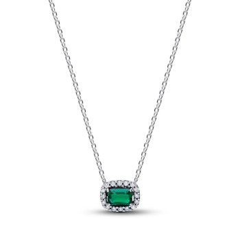 COLLIER HALO VERT SCINTILLANT RECTANGULAIRE