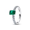BAGUE HALO VERT SCINTILLANT RECTANGULAIRE T56