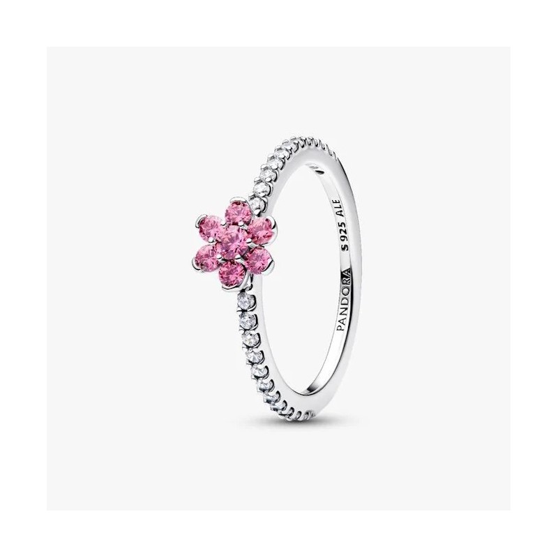 BAGUE FLEUR SCINTILLANTE ROSE T56