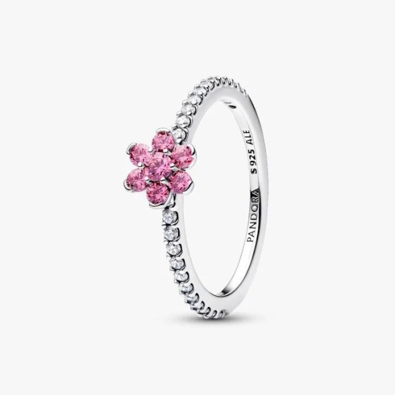 BAGUE FLEUR SCINTILLANTE ROSE T52