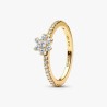 BAGUE FLEUR SCINTILLANTE DORÉ T52