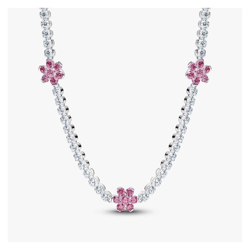 COLLIER RIVIÈRE FLEURS ROSES