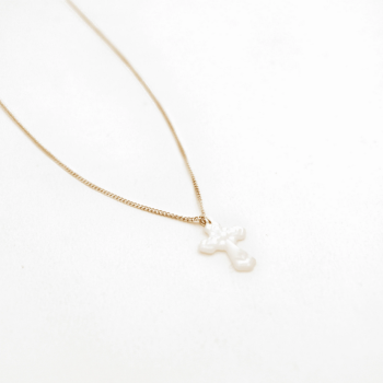 COLLIER CROIX NACRE - EVE