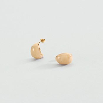 BOUCLES D OREILLES MADELEINE - IVOIRE/DORÉ