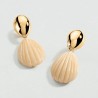 BOUCLES D OREILLES PENDANTES MADELEINE - IVOIRE/DORÉ