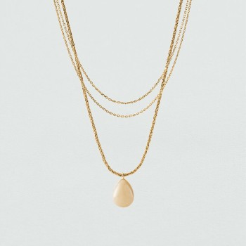 COLLIER MI-LONG MADELEINE - DORÉ/IVOIRE