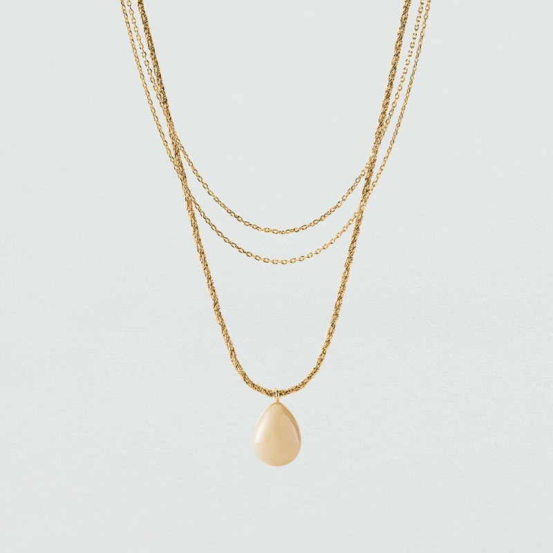 COLLIER MI-LONG MADELEINE - DORÉ/IVOIRE