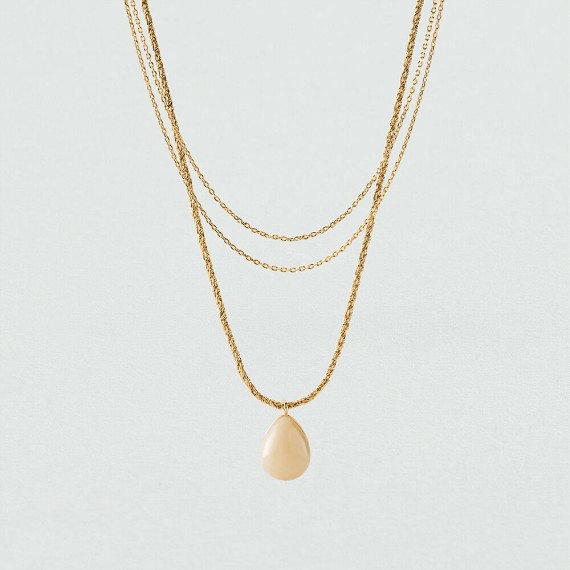 COLLIER MI-LONG MADELEINE - DORÉ/IVOIRE