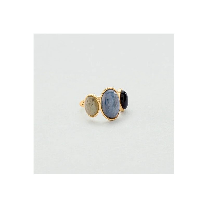 BAGUE LA RIVIERA - BLEU/DORÉ T52
