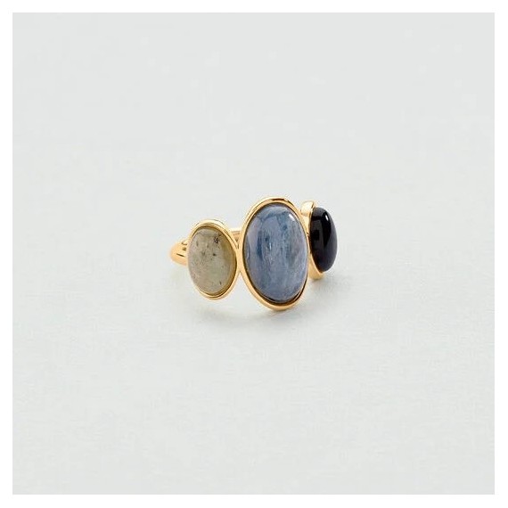 BAGUE LA RIVIERA - BLEU/DORÉ T52