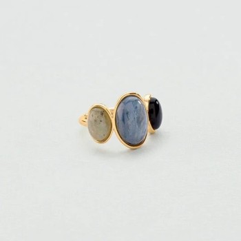 BAGUE LA RIVIERA - BLEU/DORÉ T54