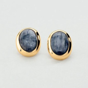 BOUCLES D OREILLES CLIPS LA RIVIERA - BLEU/DORÉ