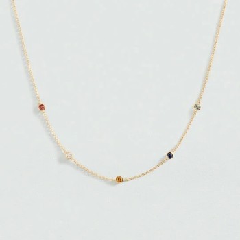 COLLIER RAS DU COU BRILLANT - MULTICOLORE/DORÉ