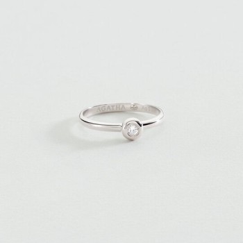 BAGUE FINE ODÉON - ARGENTÉ T56