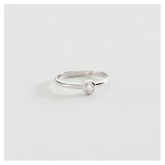 BAGUE FINE ODÉON - ARGENTÉ T56