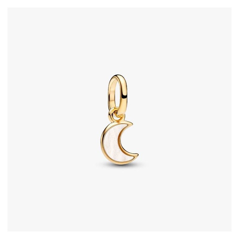MINI CHARM PENDANT CROISSANT DE LUNE BLANC