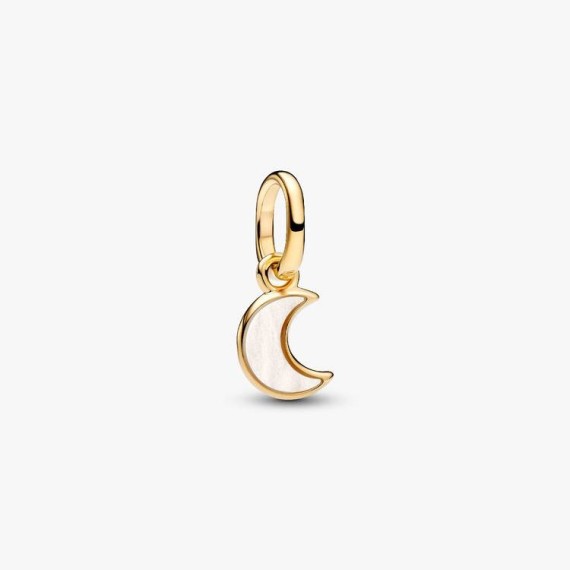 MINI CHARM PENDANT CROISSANT DE LUNE BLANC