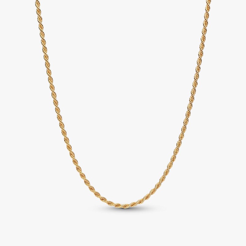 COLLIER MAILLE CORDE DORÉ