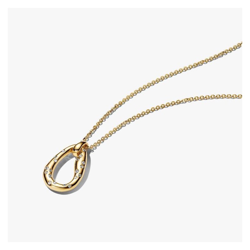 COLLIER SERTI DE FORME ORGANIQUE DORÉ