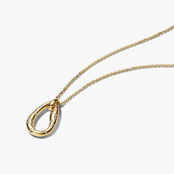 COLLIER SERTI DE FORME ORGANIQUE DORÉ