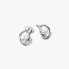 CLOUS D OREILLES OVALE ORGANIQUE ET PERLE