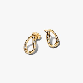 CLOUS D OREILLES OVALE ORGANIQUE SERTIS DORÉS