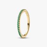 ANNEAU DEMI-ÉTERNITÉ VERT SCINTILLANT DORÉ T54