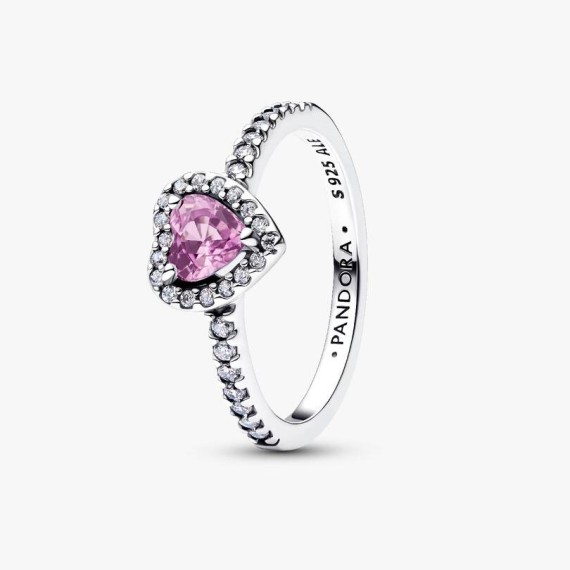 BAGUE COEUR VIOLET CLAIR SURÉLEVÉ T56