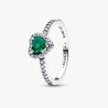 BAGUE COEUR VERT ROYAL SURÉLEVÉ T54